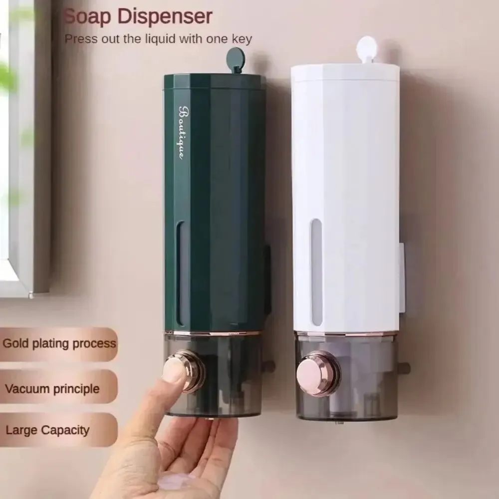 Soap dispenser non-perforating hand sanitizer wall hanger press dispenser for home hotel shower gel shampoo box wall mount