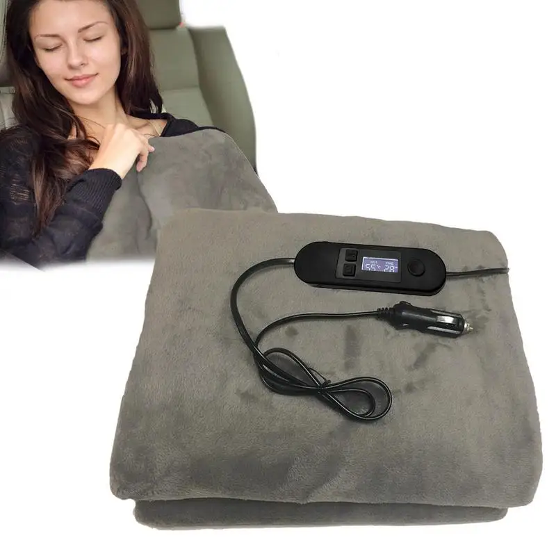 

25W Heated Car Blanket brushed fleece Automatic Timing Off constant heating Blanket Adjustable Temperature For cars trucks & RVs
