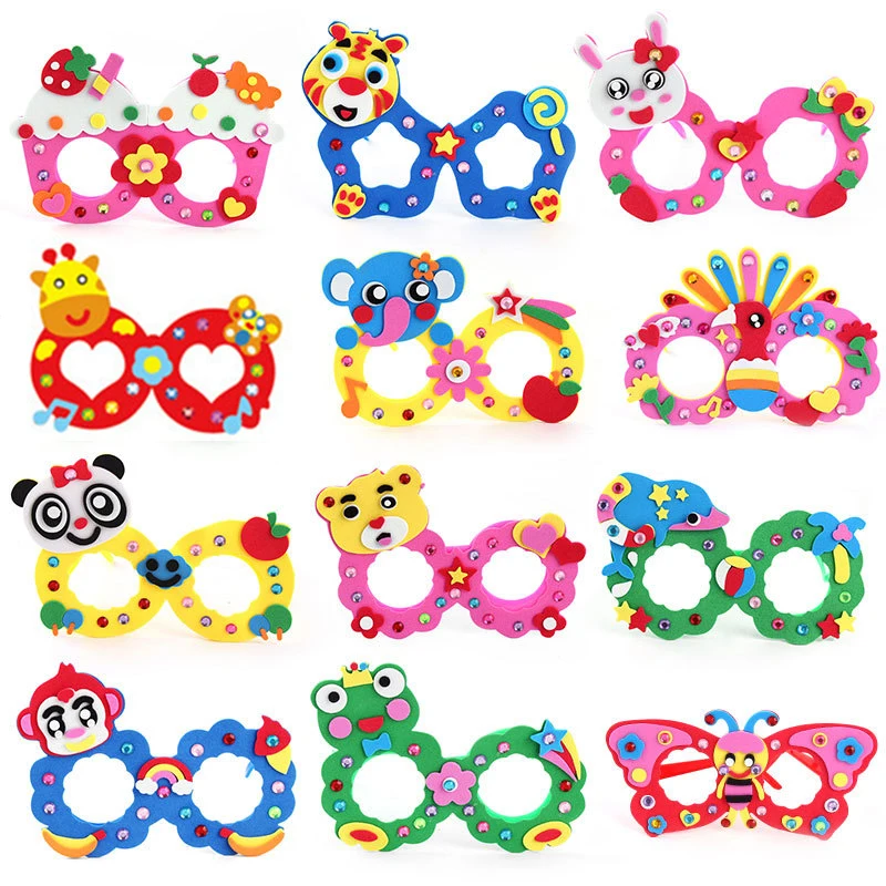 

6Pcs/Set Kids DIY EVA Diamond Glasses Craft Educational Toys For Children Creative Handwork Arts And Crafts Girls Birthday Gifts