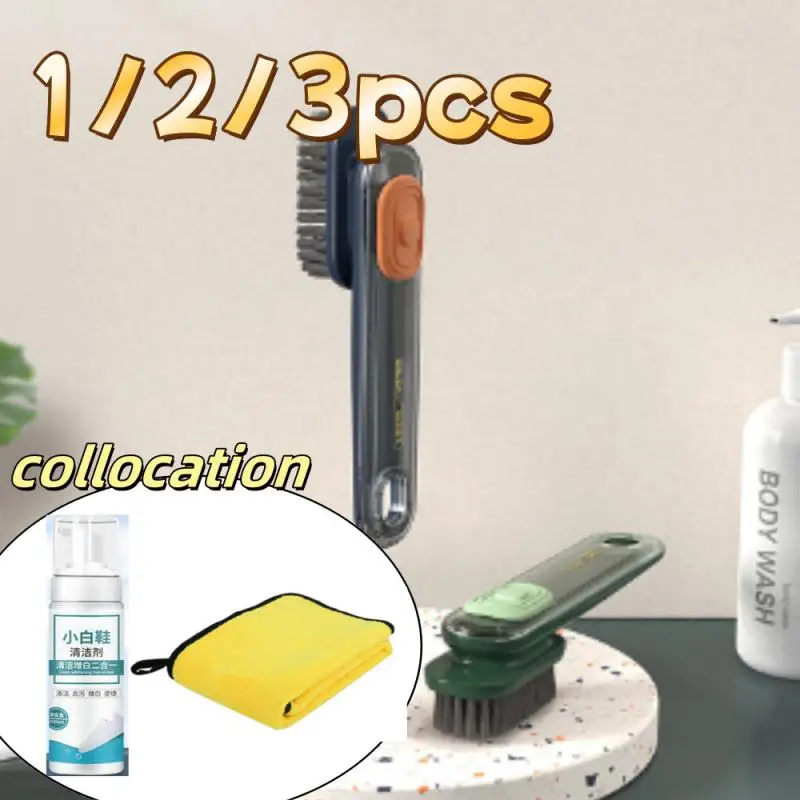 Shoe Brushes With Shoe Wash and Towel Liquid Dispenser Soft Bristled Clothes Board Brushes Cleaner Household Laundry Cleaning Br