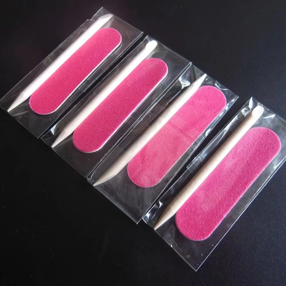 미니 매니큐어 세트, 페디큐어 키트, 일회용 네일 키트, 호텔 네일 파일, 우드 네일 파일 큐티클 우드 스틱, 10 개