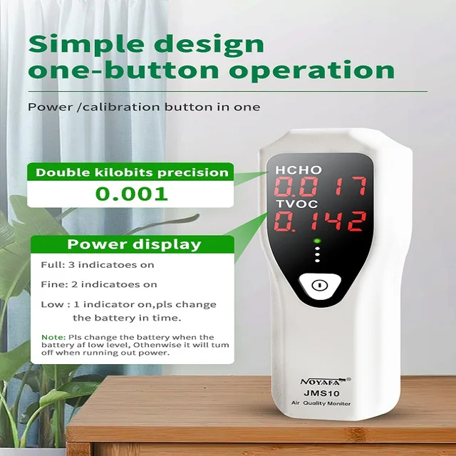 NOYAFA Gas Detector JMS10 Air Quality Monitor HCHO TVOC Formaldehyde Tester LED Diaplay Detect Pollution Meter For Home Office 2