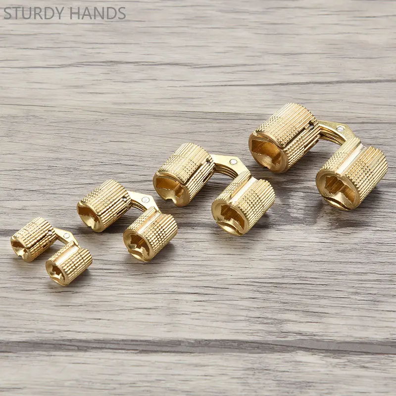 Copper Barrel Concealed Hinges Cylindrical Hidden Cabinet Hidden Door Hinges Furniture Hardware Support 2PCS 8mm-18mm