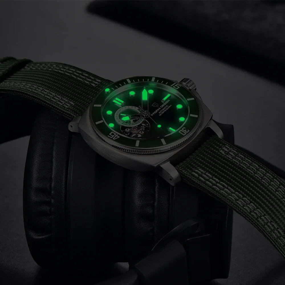 Mechanical Watch PAGANI DESIGN Men's Automatic Watch Japan TMI NH39 Tourbillon Skeleton Sapphire Crystal Mechanical Wrist Watch 200M Waterproof