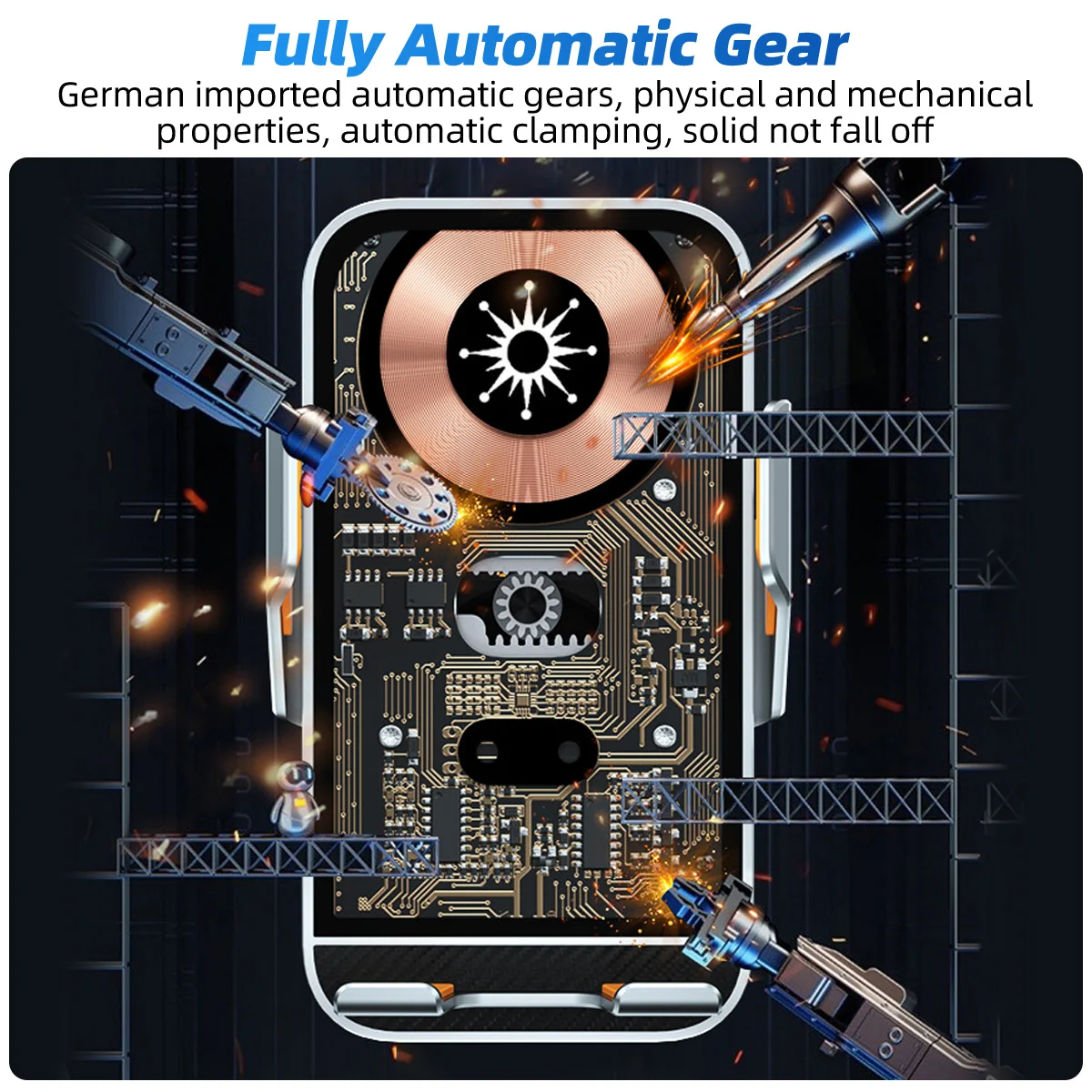 Wireless Car Charger Stand Clear Auto Car Phone Holder Mount For iPhone 11 12 13 14 Samsung Infrared Fast Charging Station