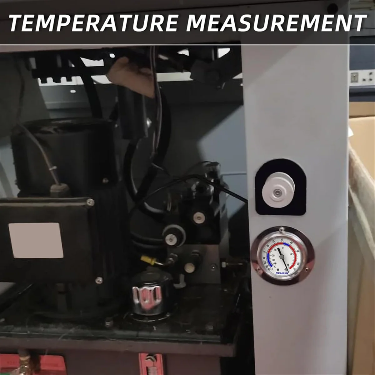 A04R-1 Pcs Vapor Capillary Refrigeration Thermometer,2 Inch Dial, 48 Inch Capillary Length,Accuracy 2%