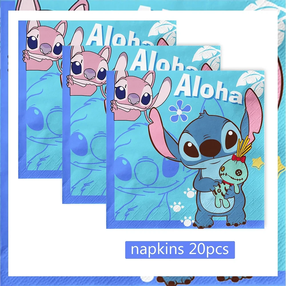 Lilo Stitch Birthday Party Decorations Disposable Tableware Plate Tablecloth Banner Balloon Gift bag Kids Baby Shower Supplies