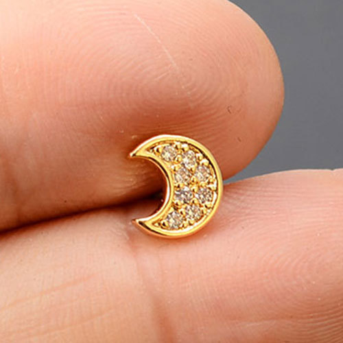 PCS Cute Small Star Ear Stud Cuff Earring Gold Color Cartilage Stainless Steel Helix Piercing Tragus Bar Ball Ear Jewelry