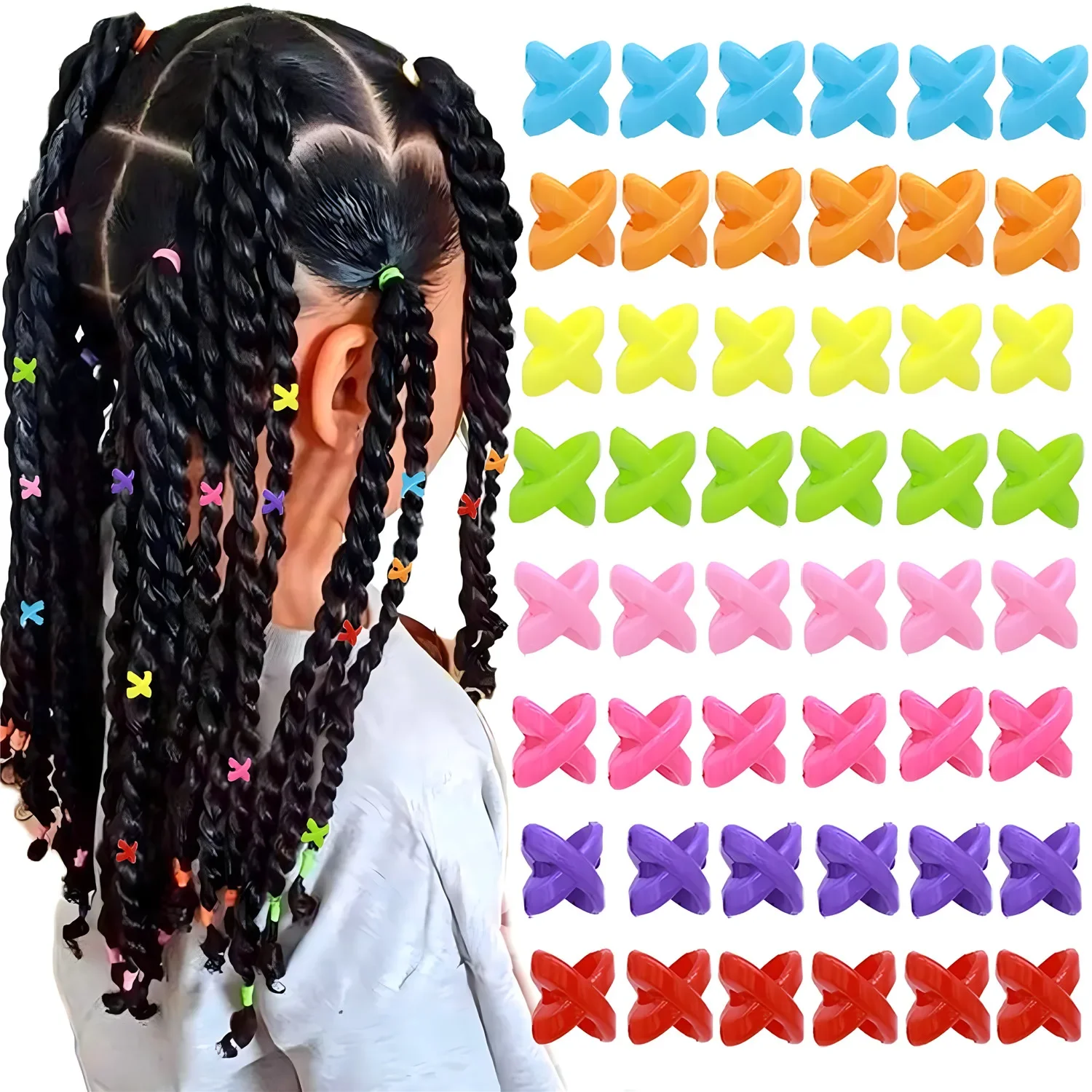 50Pcs Mixed Candy Color Hair Beads for Braids and Dreadlocks Hair Jewelry Accessories for Women and Kids hair braid accessories