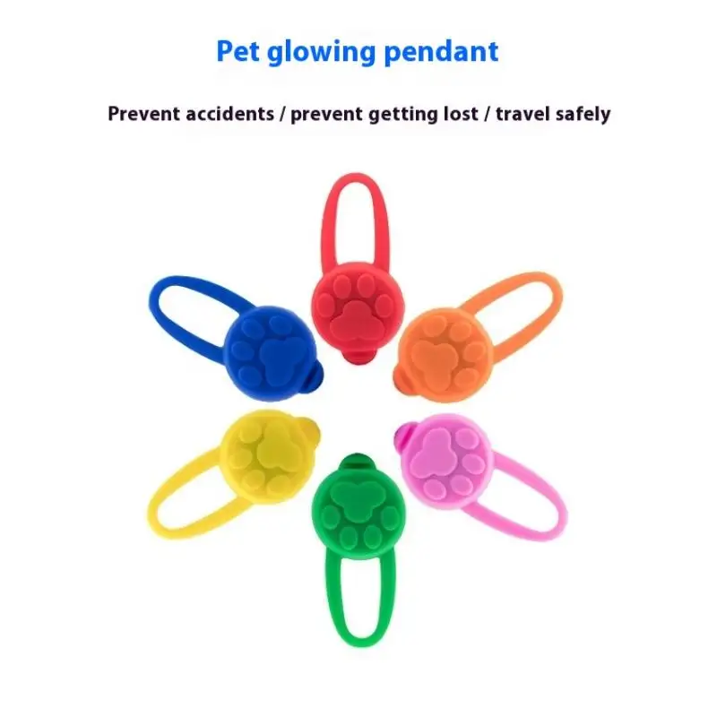 Silicone Pet Cat Dog Night LED Flashlight Luminous Pendant Prevent Pets From Getting Lost Going Out Night Decoration Collars