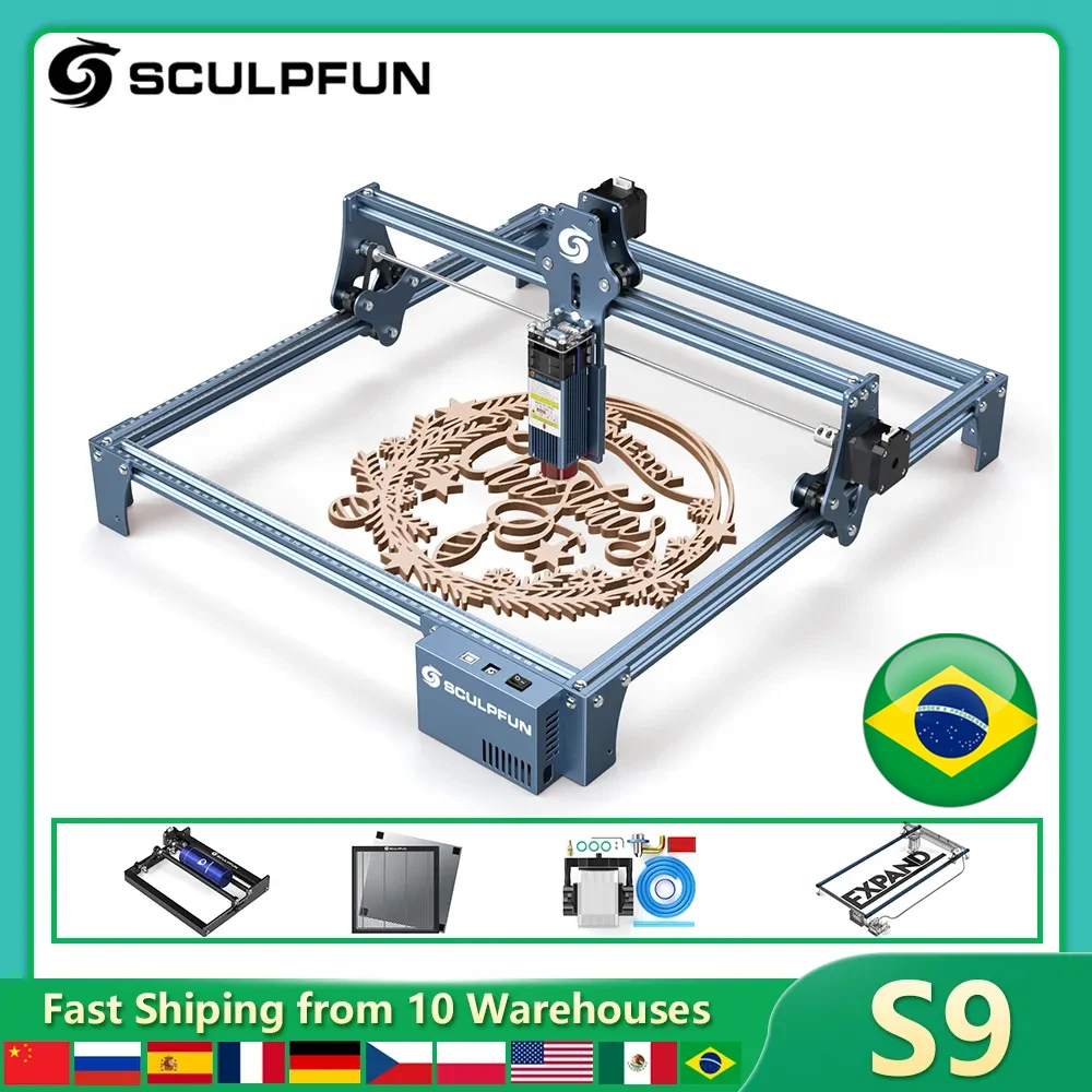 SCULPFUN S9】レーザー彫刻機 中古 延長レールパ ーツ付き