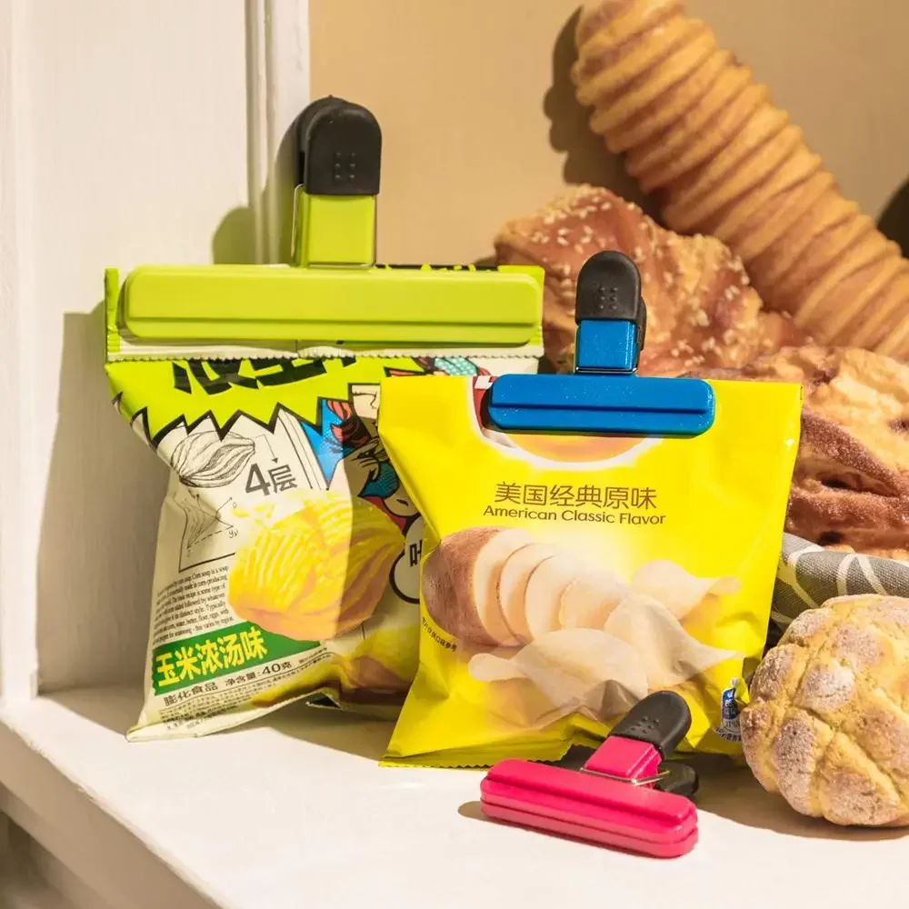 Large chip bag clips plastic assorted sizes food bag clips tight seal grip for coffee bread bags