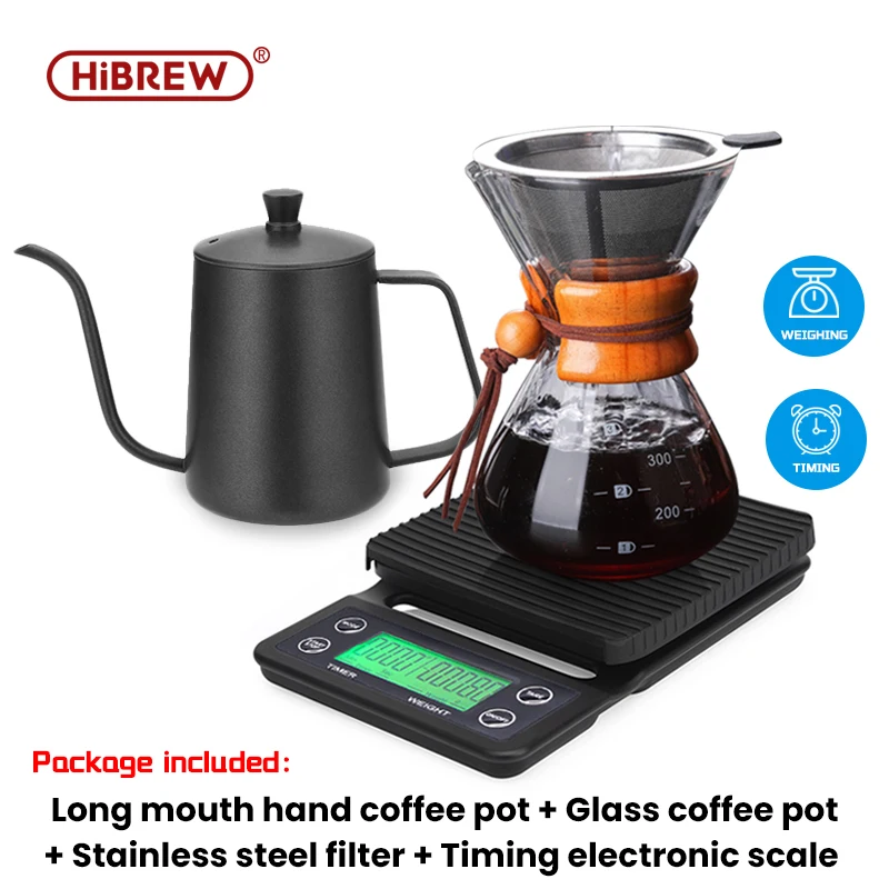 Heat Resistant Classic Glass Coffee Pot Maker Pour Over Coffeemaker 400ml 