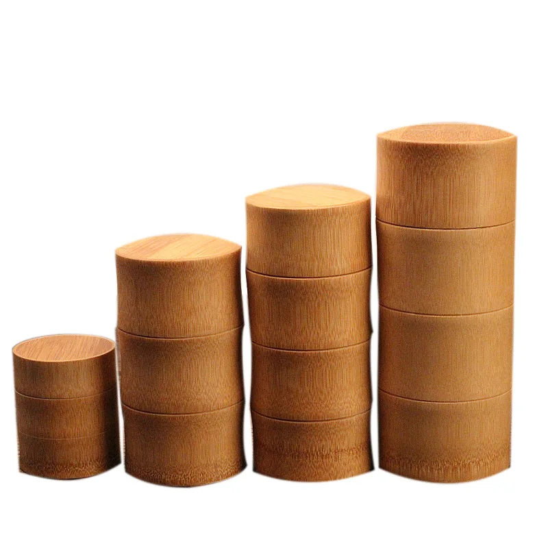 Eco-friendly Jar Portable Tea Canister Lid Handmade Container Round Bamboo Storage Box Holder Tea Art Supplies