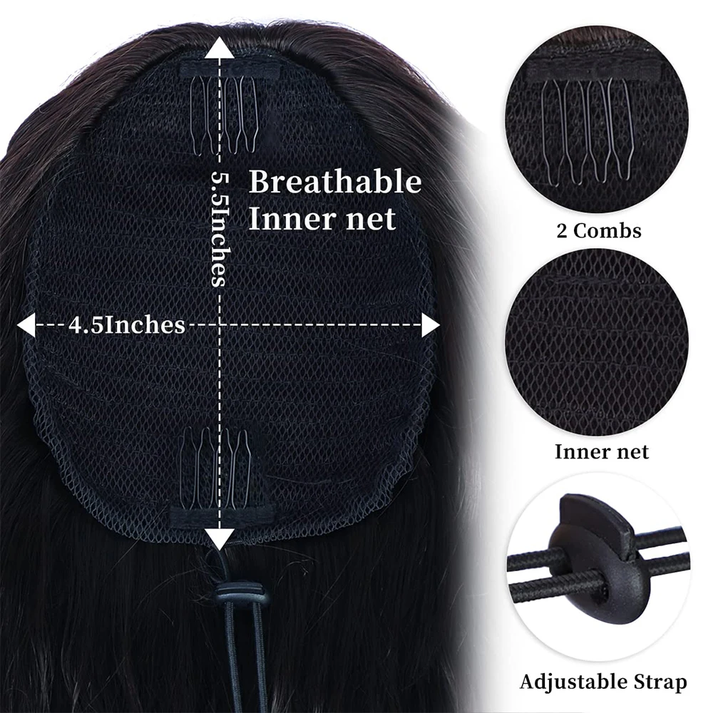 65CM synthetic drawstring corn wave ponytail extension female curly wavy clip in ponytail hair extension accessories clip in ponytail hair extension,synthetic ponytail,synthetic hair accessories,clip in ponytail extensions