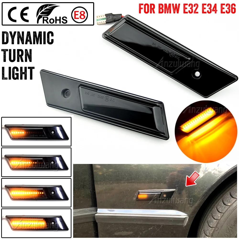 

Dynamic Fender Turn signal For BMW E30 E32 E34 E36 Led Light Side Marker Lamp 1990-1996 M3 M5 3 5 7 SERIES