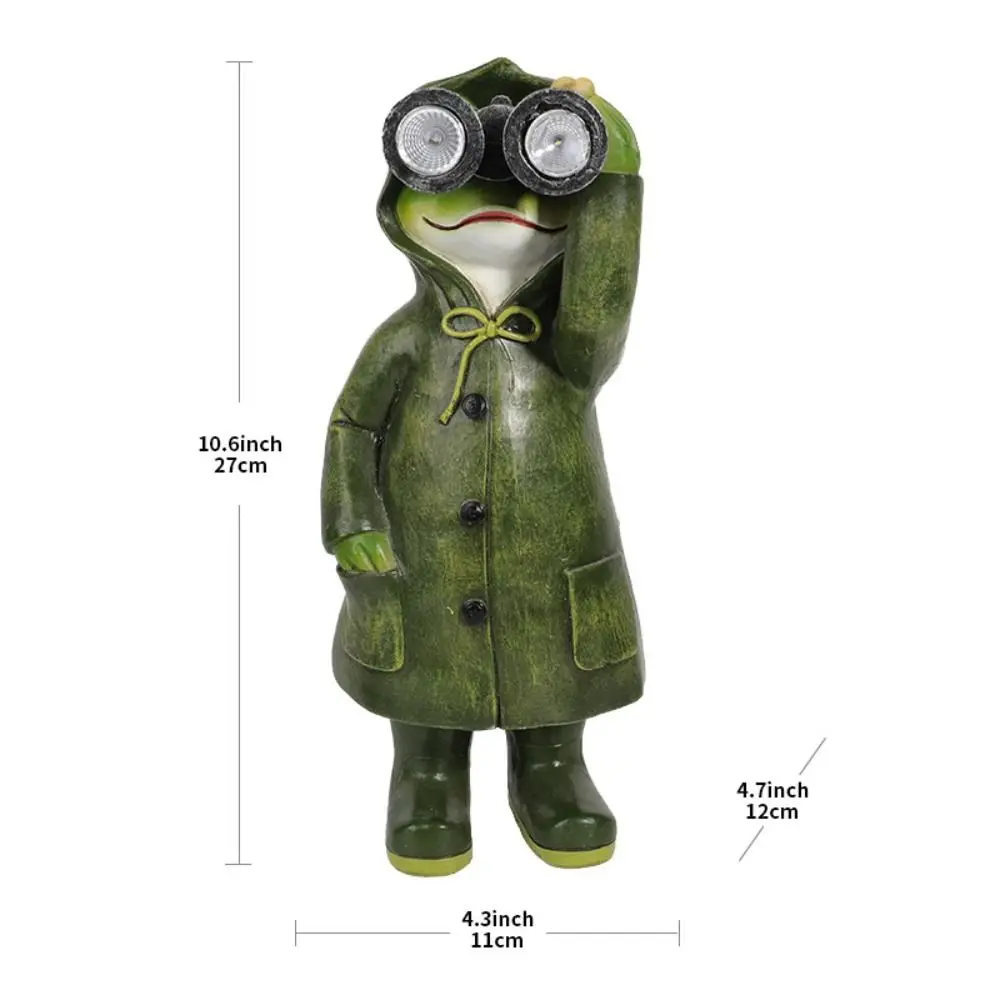 Solar Resin Frog Statue 6