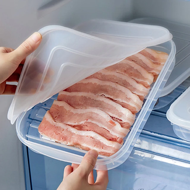 2PCS Storage Case Refrigerator Fish Meat Storage Box Vegetable Storage  Container