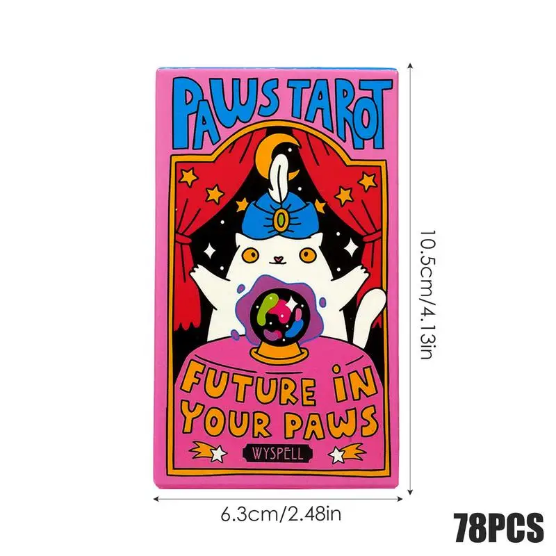 78Pcs Fortune Telling Tarot Cards Paws Tarot Divination Tools Standard Tarot Decks for Board Game Fate Divination Party Playing 6
