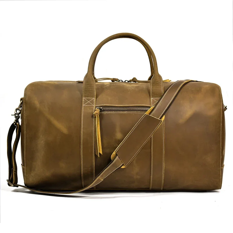 Brown Leather Duffle Bag For Men