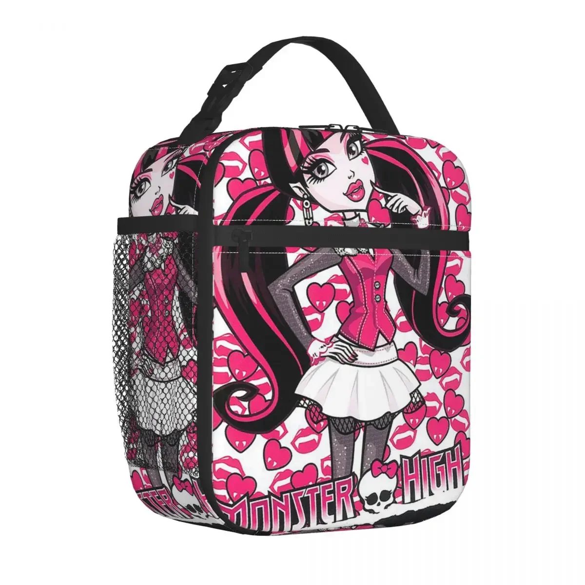 Monster High Cartoon Insulated Lunch Bags Portable Draculaura Meal Container Thermal Bag Tote Lunch Box College Picnic Uomo Donna
