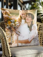 1 piece, custom photo pillowcase Personalized gift, machine washed polyester zipper close (single side printing only, no back) 1
