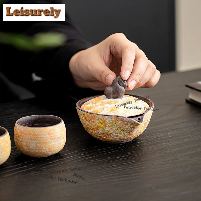 Mineral Rocks Treasure Horse Tea Set Complete Set Boutique Tea Ceremony Set Teapot And Tea Cup Set Drinkware Supplies Gift Craft