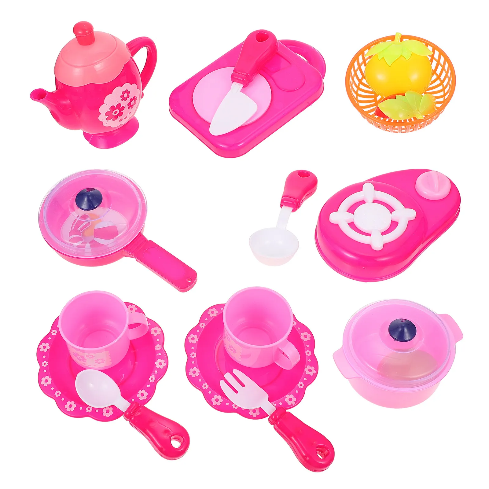 1 세트 생일 파티 모조 차 세트 현실적인 놀이 집 어린이를위한 차 주전자 세트 재미있는 학습 창의력 확장