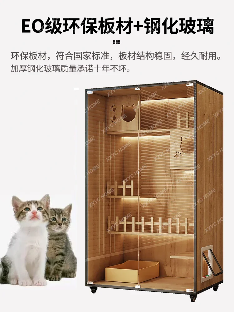 Solid Wood Cat Cage Household Nest Cat House Super Large Free Space House