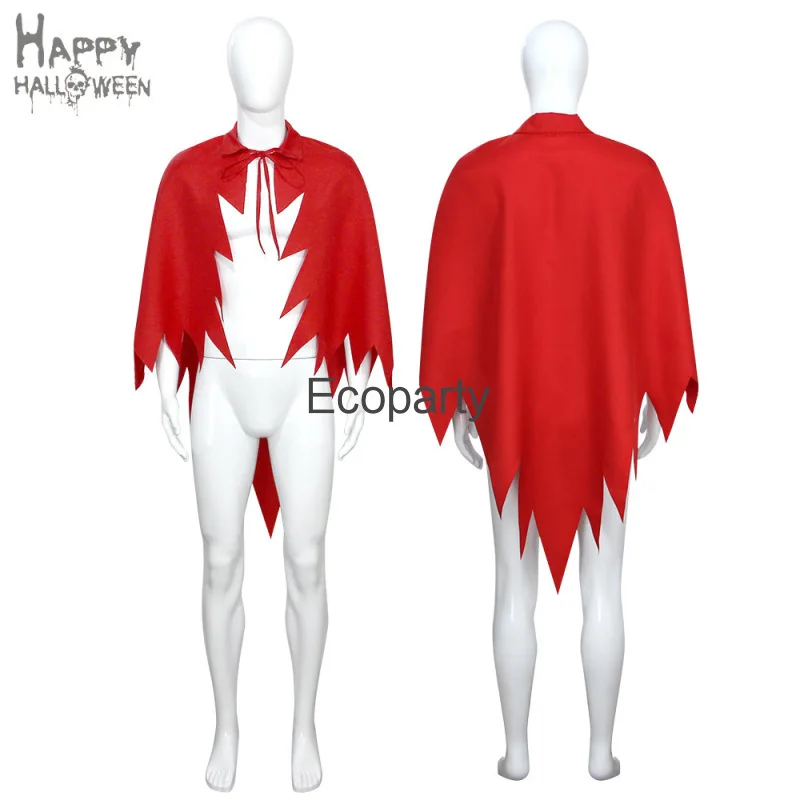 

Adult Halloween Cloak Cape Men Women Red Witch Wicca Vampire Cosplay Costume Devil Irregular Lacing Shawl Carnival Party Outfits