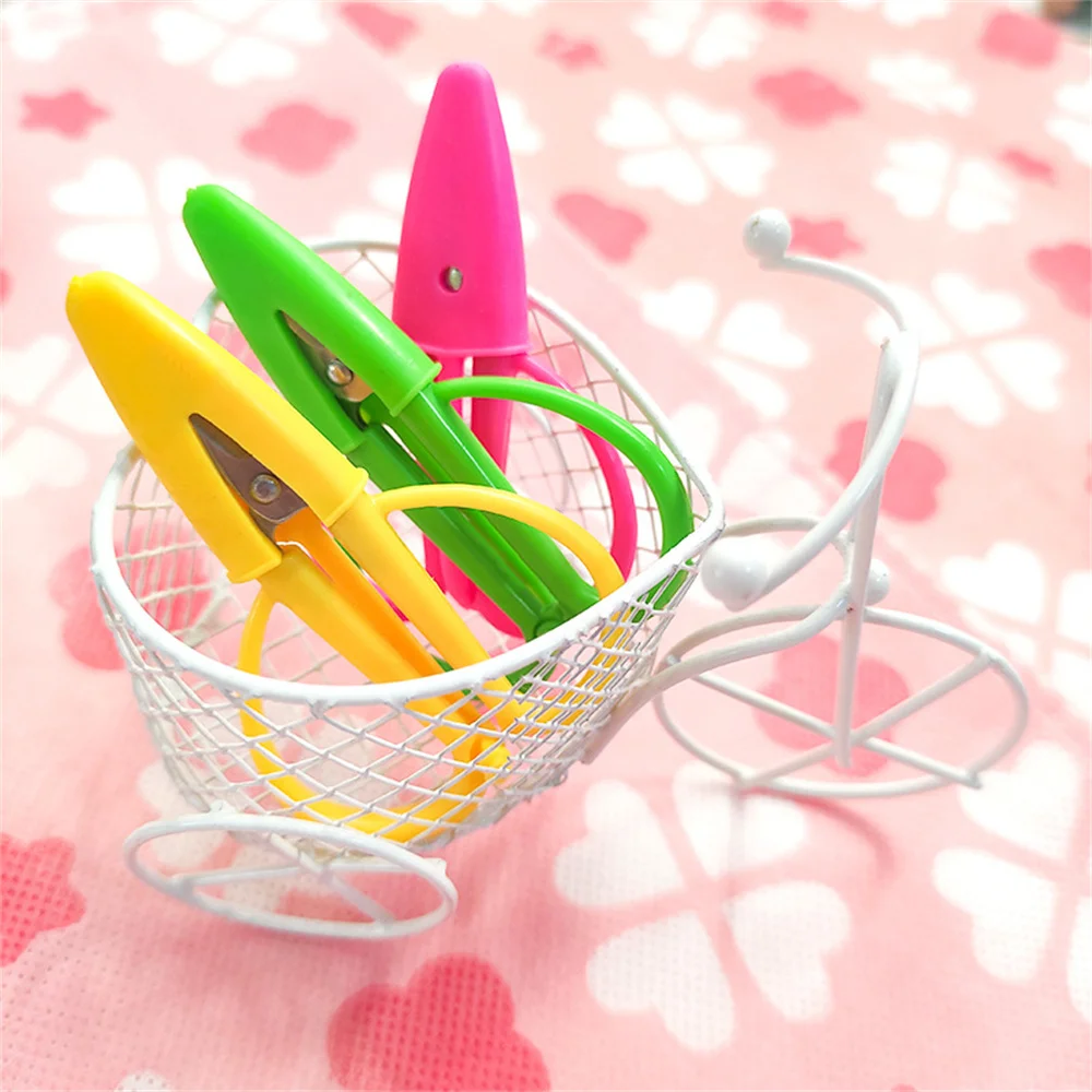 Mini Kids Craft Scissors with Protective Case Stainless Steel Trimmer Shears for Sewing Embroidery Paper Crafts Safety Scissors