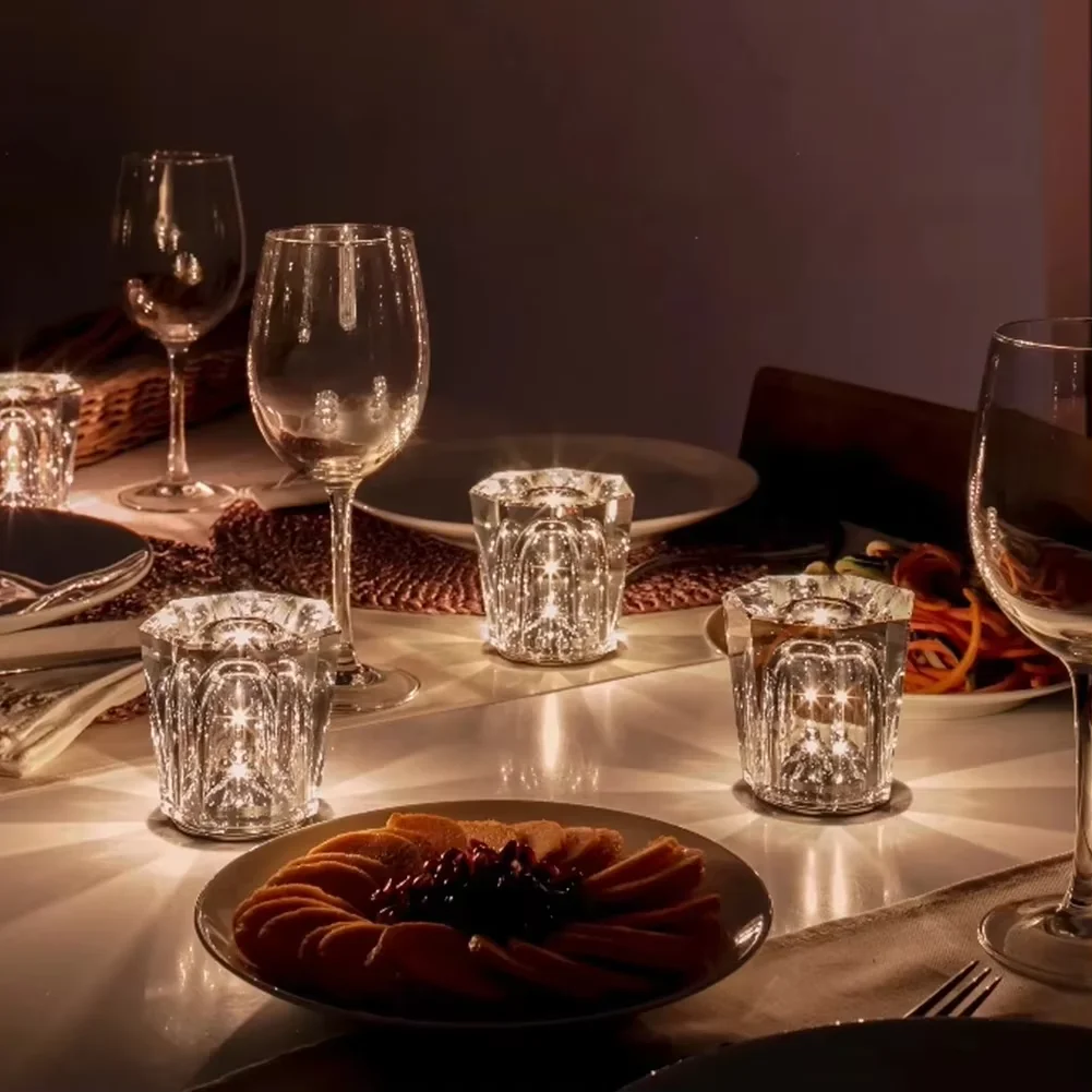 USB Crystal lamp diamond LED rechargeable restaurant bar table lamp bedroom bedside decoration atmosphere table light