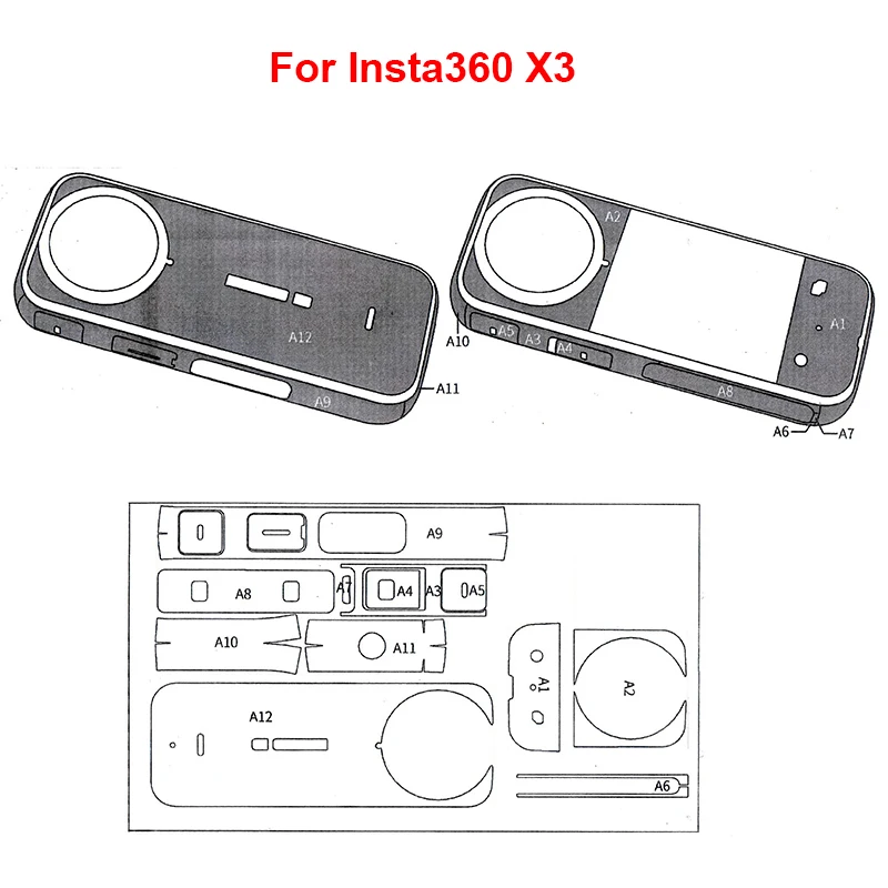 Description Picture 4 of item3D Carbon Fiber Grain PVC Stickers Film Full Body Cover Scratch-proof Decals Skin for Insta360 One X4 / One X3 Protector Wrap