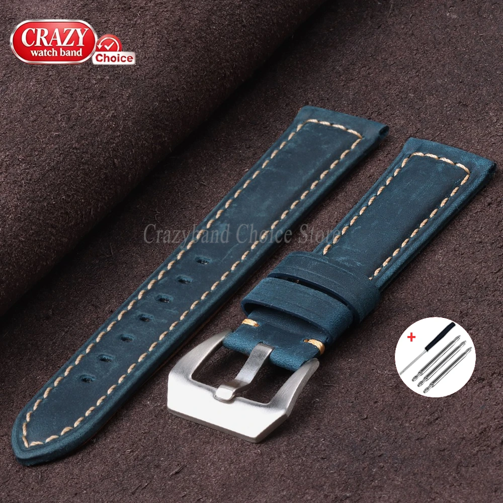 Calfskin Leather Sport Watch Band - Crazy Horse Finish, Universal Fit