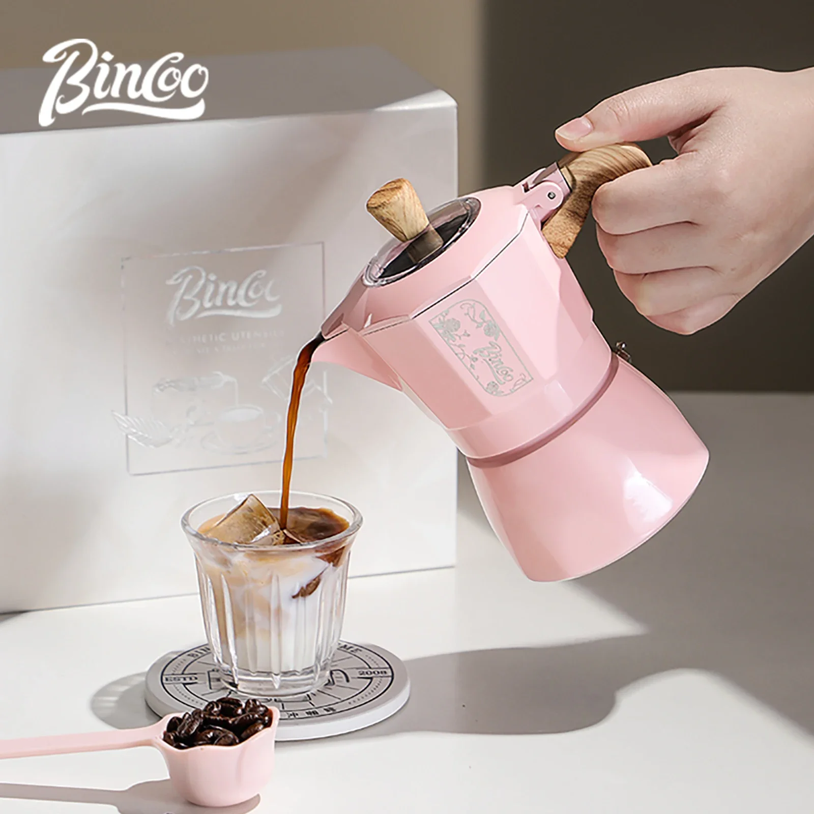 إبريق قهوة إسبريسو فاخر، صنع يدوي-بينكو