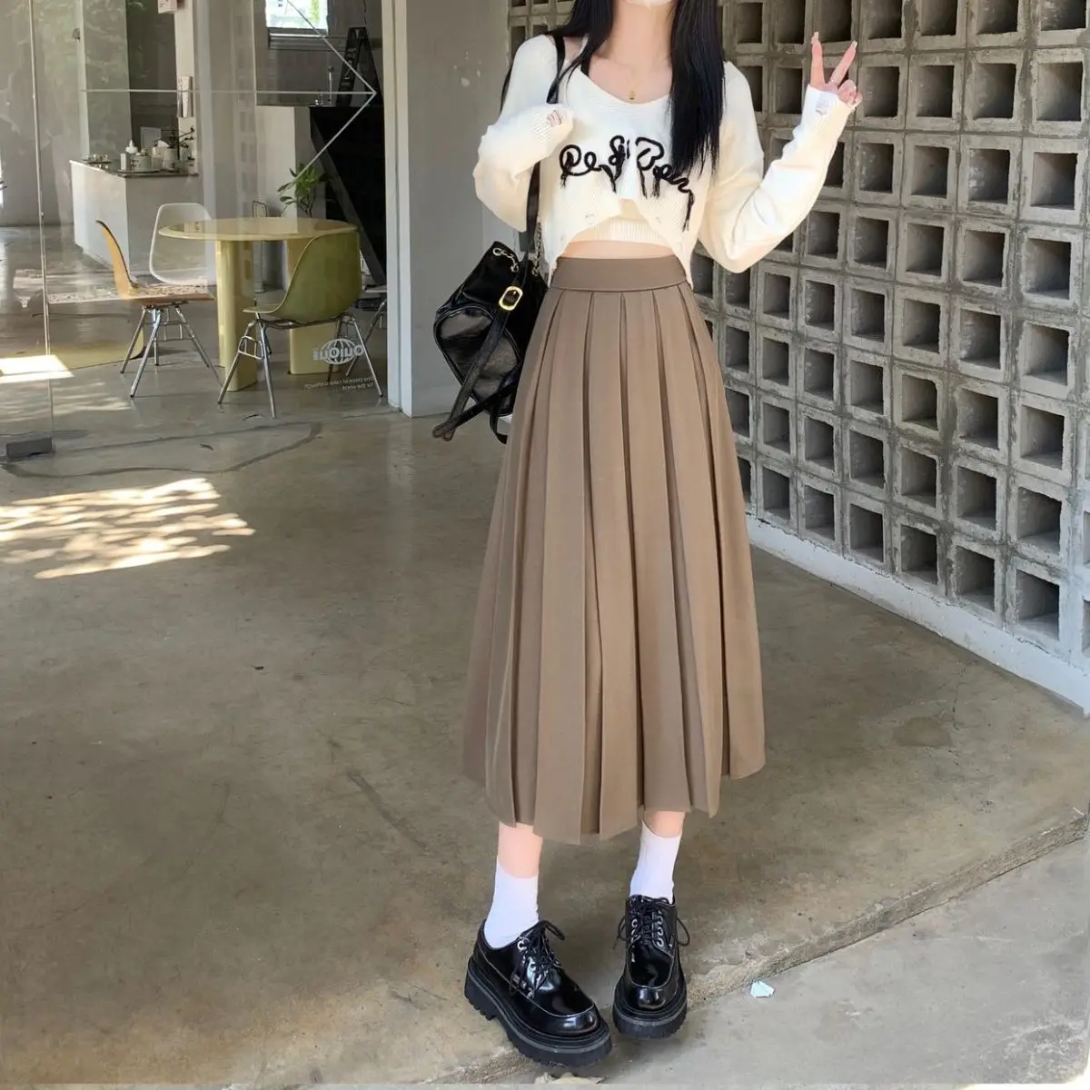 Modest Skirts for Women Korean Style Long Black Skirt Women's Pleated Skirt Long Skirts for Women Fashion 2023 Dazy A-LINE