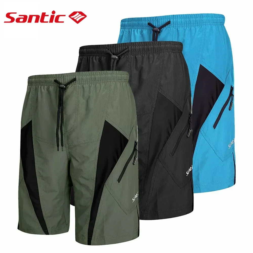 Santic Men Cycling Shorts Downhill Shorts 3D Padded Coolmax Loose
