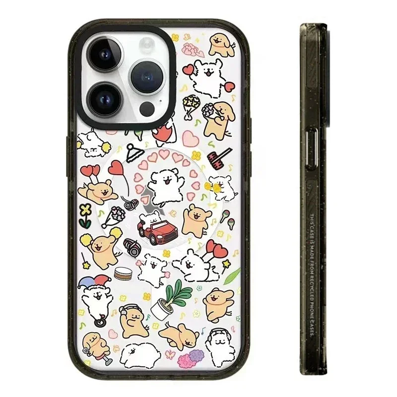 MagSafe Acrylic Cute Dog iPhone 11 12 13 14 15 Pro Max Case - Protective iPhone Case with MagSafe
