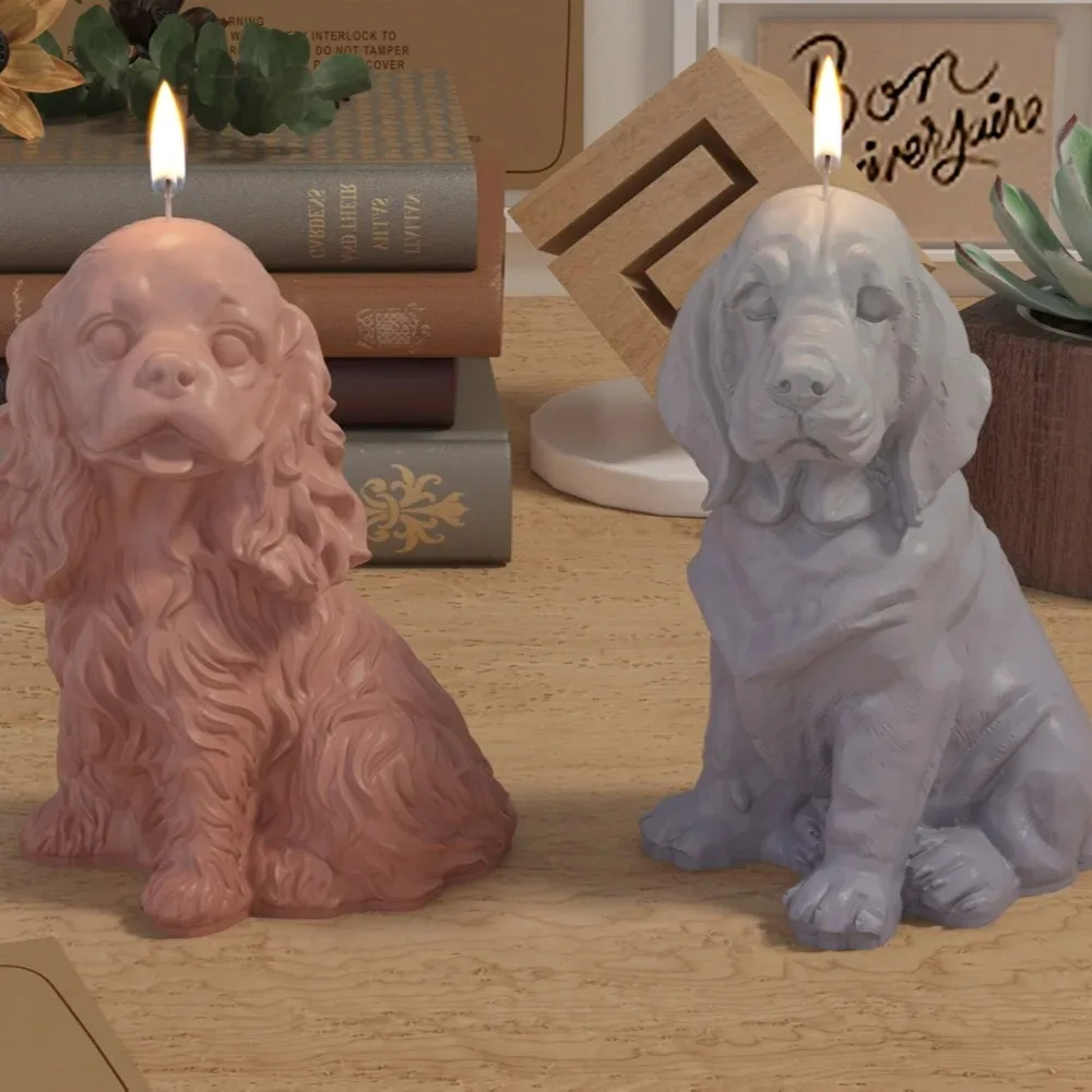 Cute 3D Dog Candle Mold 6