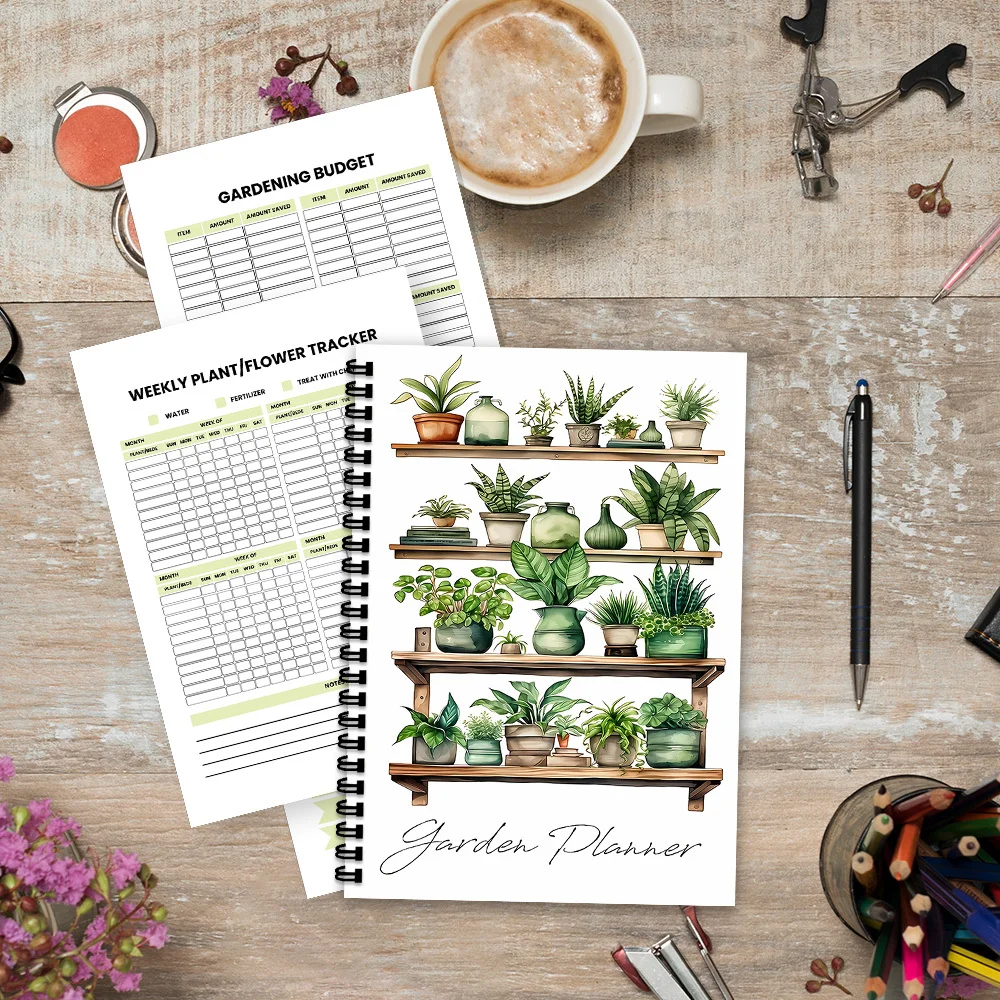 1 Stück Gartenplanungs-Notizbuch, Gartenplaner & Pflanzenpflege-Tagebuch - Spiralgebundenes Gartentagebuch mit Bewässerungsplaner – Detail 6