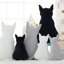 

45cm Kawaii Silhouette Cat Plush Animals Cushion Stuffed Soft Sitting Shadow Cat Plushie Toys Pillow Appease Dolls for Baby Smal