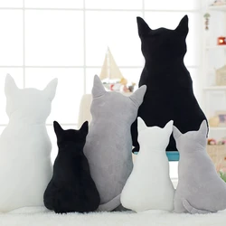 Cojín de peluche de gato con silueta Kawaii para bebé, almohada suave de 45cm con relleno de animales, para sentarse, sombra