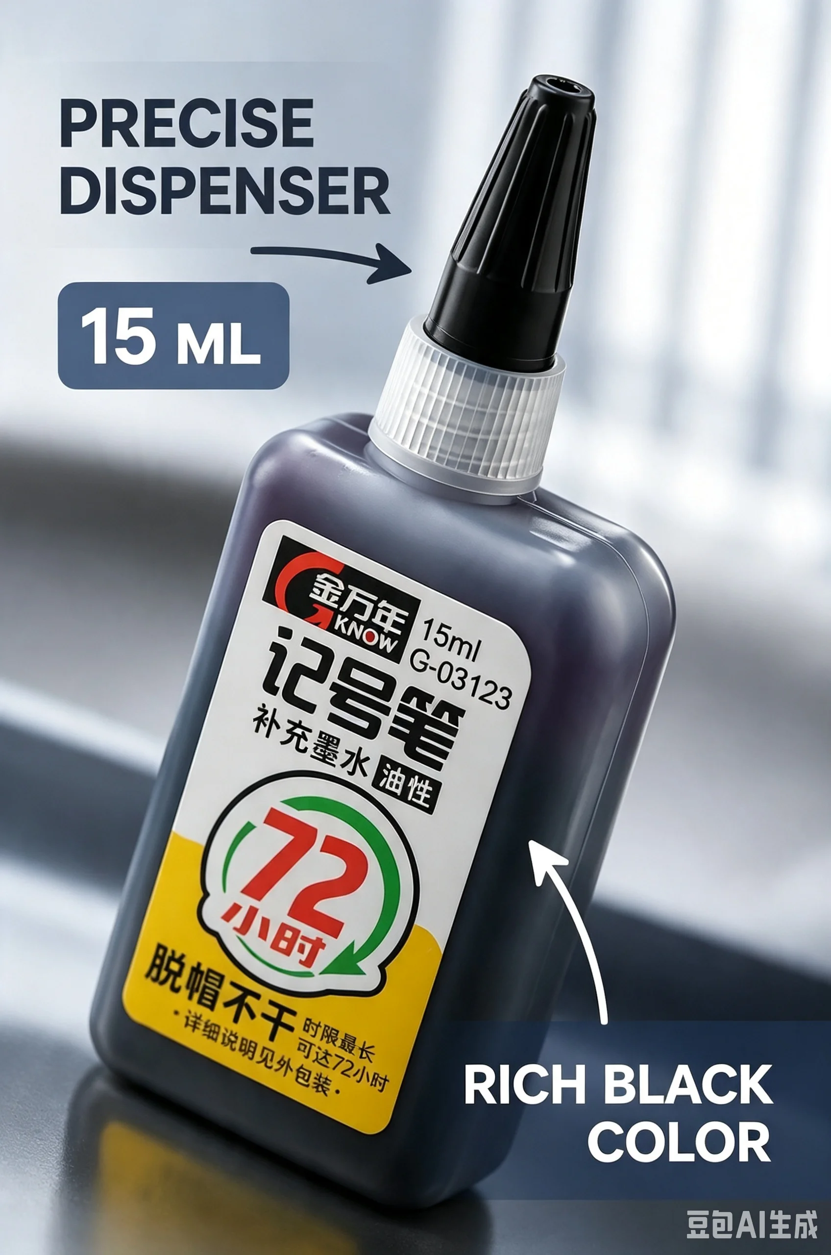 Inchiostro di ricarica per pennarelli a 4 colori da 15 ml - immagine 3