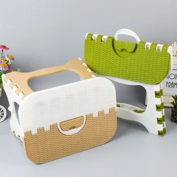 Folding Step Stool for Adults and Kids Holds Up to 300 lbs ,Non-Slip Folding Stools with Portable Handle, for Bathroom,Bed