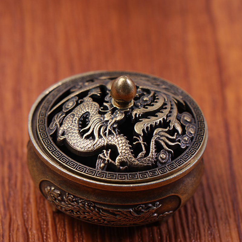 Mini Alloy Antique Three-legged Aromatherapy Stove DIY Household Indoor Pan Incense Wire Incense Burner Tea Ceremony Decor Gifts