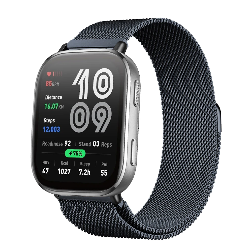 Magnetic Metal Mesh Smartwatch Wristband - 22mm Strap Bracelet