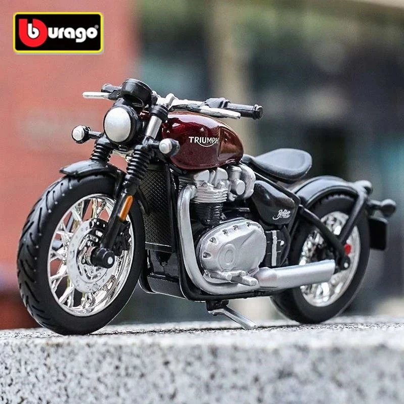 

Модель мотоцикла Bburago 1:18 Triumph Bonneville Bobber, модель из сплава, модель литая металлическая уличная модель мотоцикла, детская игрушка в подарок