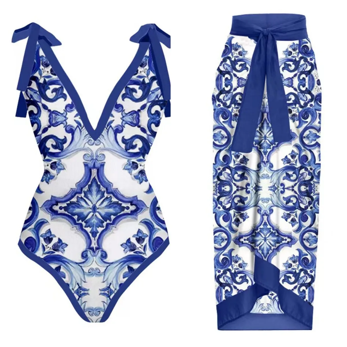 French Entry Lux Niche High End Vacation One Piece Swimsuit Skirt Two Piece Set High Grade Swimsuit main image 1