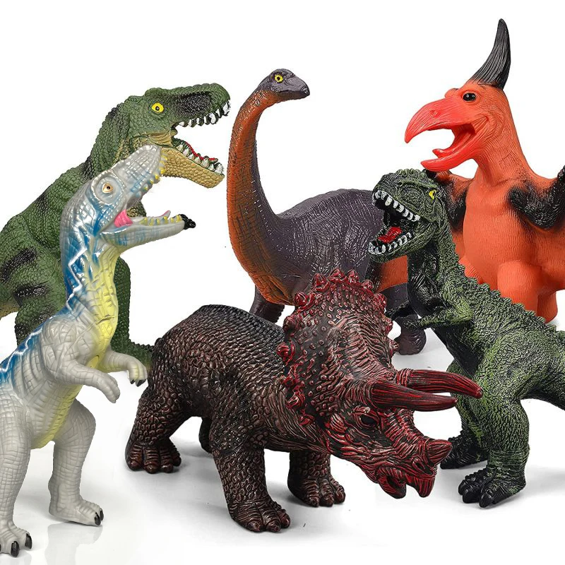 Kids Soft Glue Dinosaur Toy Tyrannosaurus Velociraptor Giganotosaurus Pterosaur Triceratops Brachiosaurus Boy Gift 4