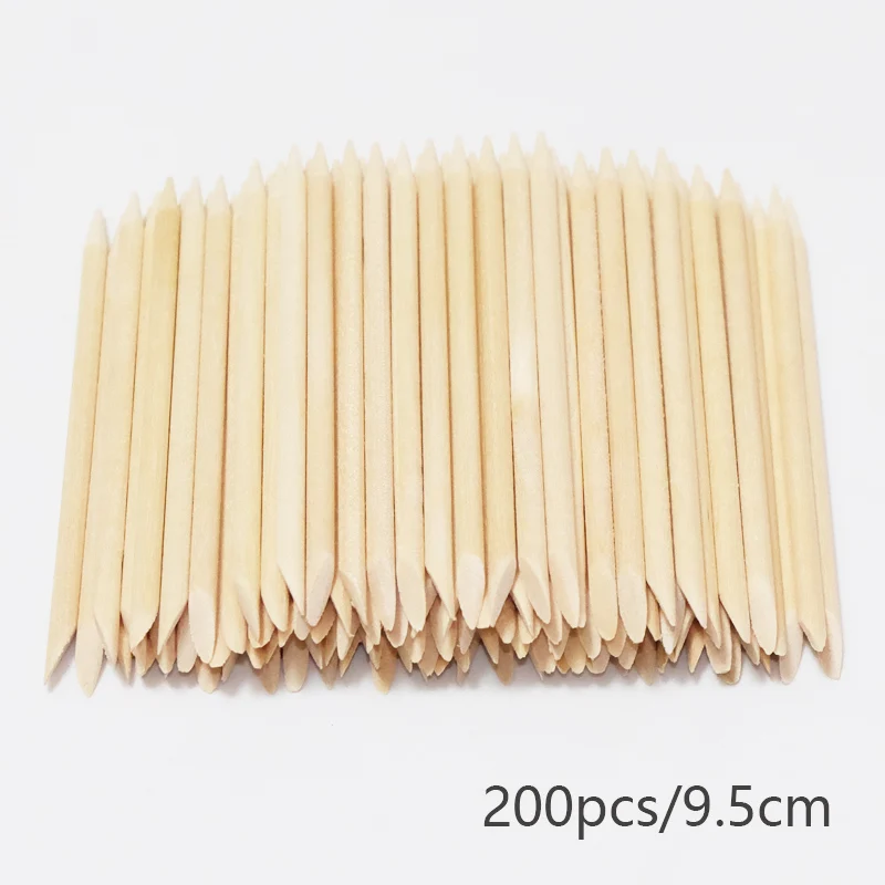 Nail Art Orange Wood Cuticle Sticks - Precision Manicure Tools for Gel Polish and Nail Design